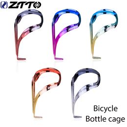ZTTO MTB Bike Colourful Bottle Cage Bicycle Aluminium Water Bottle Holder Ultralight Plating Metal Light Cycling Accessories