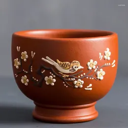 Cups Saucers Retro Tea Cup High Quality Garden Bird Vintage Small Bowl Mug Handpaint Teacup