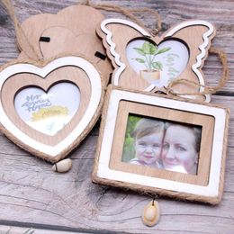 Frames 1pc Retro Wooden Po Frame Pendant Small And Portable Home Wall Modern Simple Decoration Wedding Venue Layout Props