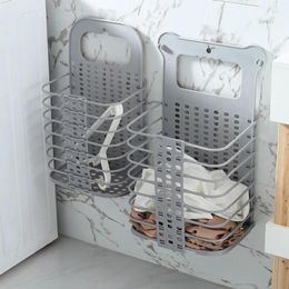 Laundry Bags Foldable Basket Bathroom Wall Hanging Storage Household For Dirty Clothes.