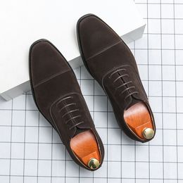 New Men's Pointed Suede Patent Leather Patchwork Shoes Wedding Dress Black Brown Loafers Oxfords Sapatos Tenis Masculino