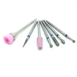 Cat Carriers 7pcs Professional Nail Tips Grinding Polishing Head Set Multi-function Drill Bits Kit Remove UV Gel Manicure Tool