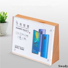 120x80mm Magnetic Wood Sign Holder Display Stand Table Place Number Holder Acrylic Price Label Card Tags