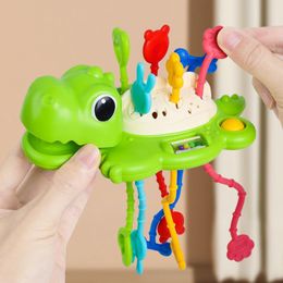 Montessori Pull String Sensory Toys Baby Rattle Teether 1 2 3 Years Sensory Toys Fine Motor Skills Development Educational Toys
