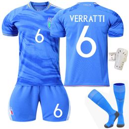 2023-24 Cup Football Jersey Italy Home Blue No. 6 Villati 1 Donaruma 18 Barrera