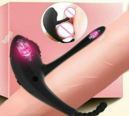 Rechargeable Silicone Delayed ejaculation Vibrator Male Penis cock Ring Enhancer Clit Stimulation Orgasm Sex Toy For Men Couples 22872142