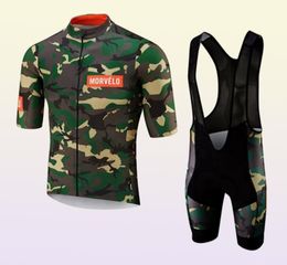 Pro team Morvelo Cycling Short Sleeves jersey bib shorts sets Mens Summer Breathable Road bicycle clothing MTB bike Outfits Spor9082074