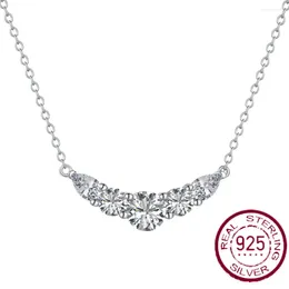 Chains Japanese And Korean Light Luxury S925 Silver Necklace Women's Volleyball Team Diamond Smile Design Zircon Inlaid Fashion