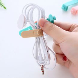 4Pcs Mobile Phone Cable Winder Earphone Clip Charger Cord Organizer Management Silicone Wire Cord Fixer Holder Cable Belt