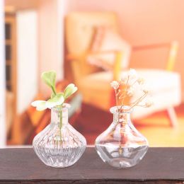 1PC 1/12 Dollhouse Miniature Glass Bottle w/Cork Cover Mini Transparent Jar Flower Vases Model Toys Doll House Decor Accessories