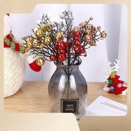 Decorative Flowers 2024 Christmas Simulation Berry String Cuttings Tree Wreath Scene Layout Props Decorations Add To Party Atmosphere