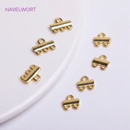 18K Gold Plating Two / Three-Strand End Bar, Bracelet Necklace Ends Connectors Accessories DIY Jewellery Making