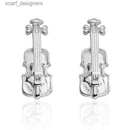 Cuff Links Hot Sale high Quality Laser Cufflinks Men French Excellent Cuff links Wholesale Silvery violin Cufflings New Design cuffs Y240411