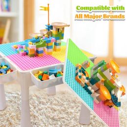 Hot Multifunctional Building Table Kids Activity Big Building Blocks Compatible Educational Children Table Large Block Toys Gift
