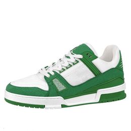 Novo designer tênis de tênis de tênis Virgil Sapatos de corrida Calfskin Leather Abloh Branco Verde Verde Red Letter Sobreposições de plataforma Moda de luxo Sapatos com baixo teor de tênis