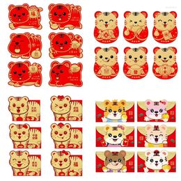 Gift Wrap 6Pcs Chinese Red Envelopes Lucky Packet For Year Money Bag Tiger Hongbao Spring Festival Supply