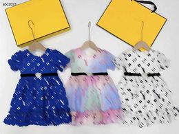 Classics girls partydress Heart shaped diamond inlay baby skirt Size 100-150 CM kids designer clothes summer Princess dress 24April
