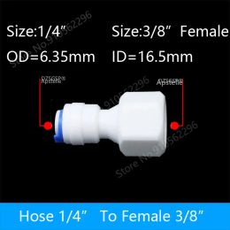 RO Water Straight Pipe Fitting 1/4 3/8 OD Hose 1/8" 1/4" 1/2" 3/8" BSP Male Thread Plastic Quick Connector System Water Purifies