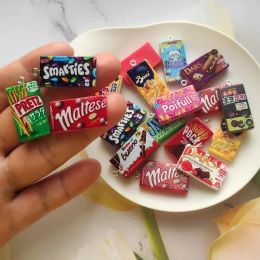 10pcs Sweet Candy Chocolate Charm Mini Candy Pendant Resin Food Flatback Scrapbooking DIY Jewelry Making Bracelet Earring Crafts