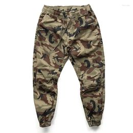 Men's Pants Casual Camouflage Workwear Jogger For Men American Retro Trendy Patch Micro Elastic Comfortable Drawstring