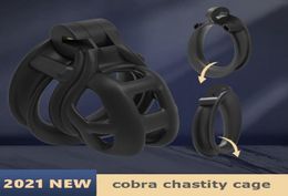 Cobra Male Devices Mamba Resin Cage Black Resinous Locking Belt Restraint Kit with 4 Double-Arc Rings Sex Toys for Men CC3909668020