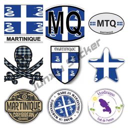 Martinique Frankfurt Stamps Car Bumper Sticker Decal Souvenir Vinyl Car Shield City Flag World Crest Stickers Laptop Accessories