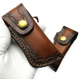 Vintage Leathers Sheath Knife Case Pocket Folding Knife Sheath Carriers Holsters Handmade Knife Pouches Gift for Men KXRE