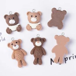 20Pcs New Cute Animal Bear Resin Charms For Necklace Bracelet DIY Pendants Earrings Keychain Fashion Jewelry Accessories