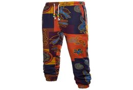 Litthing Mens Drawstring Floral Print Joggers Sweatpants Summer Male Casual Plaid Linen Fitness Pants Loose Trouser Plus Size 20112418117