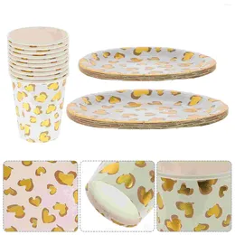 Disposable Dinnerware 30Pcs Paper Plates Cups Party Tableware Supplies