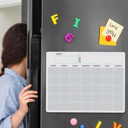 Fridge Calendar A3 Rewritable Monthly Weekly Planner Magnetic Dry Erase Calendar Refrigerator Sticker Message Board