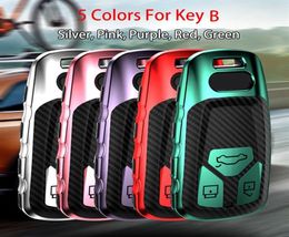 Soft TPU Car Key Cover Case Holder Carbon Fibre for A3 A4 B8 B6 B7 A5 A6 A7 A8 Q3 Q5 Q7 R8 TT S5 S6 S7 S8 SQ5252Y7407924