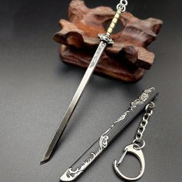 New Chinese Ancient Sword Pendant Keychain Vintage Alloy Keyrings For Women Men Trendy Keyring Holder Kids Gifts