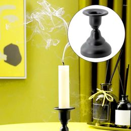Candle Holders Retro Art Metal Iron Holder Gold Black Mini Candlestick Ornament Household Rod Tray Base Home Table Decoration