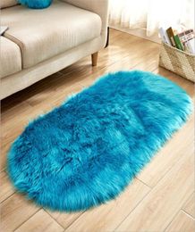 Imitated Woolen Carpet Rug Sofa Cushion Fur Floor Mat Can Be Washed And Exported Oval Wool Carpet Imitation5940317