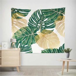 Tropical Decorative Tapestries Plants Leaf Home Cactus Tapestry Wall Hanging Nordic Green Plant Prints Background Cloth Wall Art Tapestry R0411