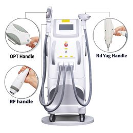 3 in 1 OPT E-light IPL Laser Hair Removal Machine ND Yag Laser Tattoo Removal Freckle Removal Device RF Skin Tighten Beauty Device