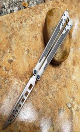 Theone Balisong EX10 EX10 Butterfly Trainer Training Knife Not Sharp Titanium Chimera Carbon Fiber Swing Jilt Knives Squid Snake 8705869