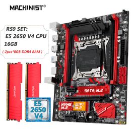 Motherboards MACHINIST X99 Motherboard Combo Xeon kit E5 2650 V4 CPU LGA 20113 DDR4 2*8GB 2133MHz RAM Memory NVME M.2 WiFi Four Channel RS9