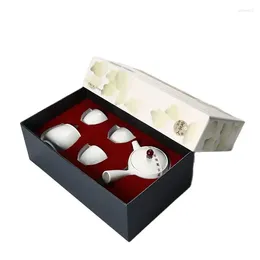 Teaware Sets White Ceramic Tea Set Aesthetic With Warmer Travel Pot And Cup Gift Case Filizanki Do Kawy Zestaw BG50TS