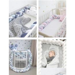 Baby Cribs 1.5M Bed Bumper Knot Pillow Cushion For Boys Girls Four Braid Cot Crib Protector Cuna Para Room Decor Drop Delivery Kids Ma Ot4Wc