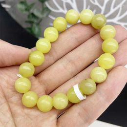 Link Bracelets 10MM Natural Lemon Jade Bracelet Crystal Reiki Healing Stone Fashion Jewelry Gifting Gift For Women 1pcs