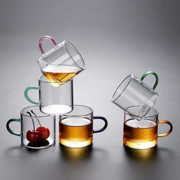 Transparent Glass Espresso Cups Water Cup Tea Milk Handle Coffee Mug Durable Beer Juice Drinks Cup Tea Glass With Handle Drinkw