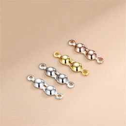 2/4pcs 925 Sterling Silver End Caps Connector For DIY Necklace Bracelet Jewellery Making Supplies Handicraft Accessories Wholesale