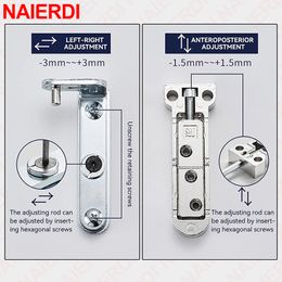 NAIERDI 2PCS Invisible Door Hinges 3D Adjustable Swivel Zinc Alloy Hidden World Hinge For Kitchen Home Furniture Hardware