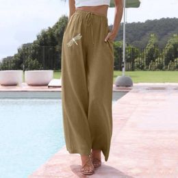 Women's Pants Stright Long Wide Leg Women Fashion Print High Waist Strap Elastic Casual Sweatpants For Summer Harajuku