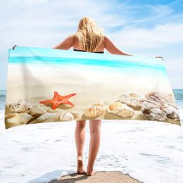 Shell Beach Towels Sand Free Bathroom Towel Soft Towels Oversized Soft Absorbent Dry Fast for Swimming Pool Beach Spa Towel