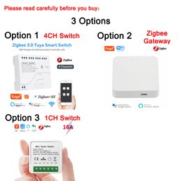 4CH Smart Light Switch Module Tuya Zigbee 85-250V Relay Smart Home APP Remote Control Works With Gateway Alexa Google Assistant