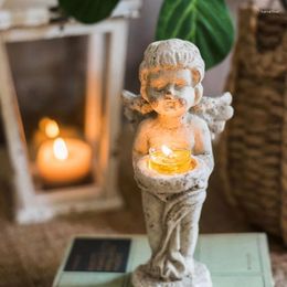 Candle Holders Angel Nordic Holder Kawai Church Rustic Vintage Home Decorations Statue Aesthetic Portavelas Table Decoration Items