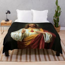 Sacred Heart of Jesus Catholic Traditional Throw Blanket Thermal Blanket sofa